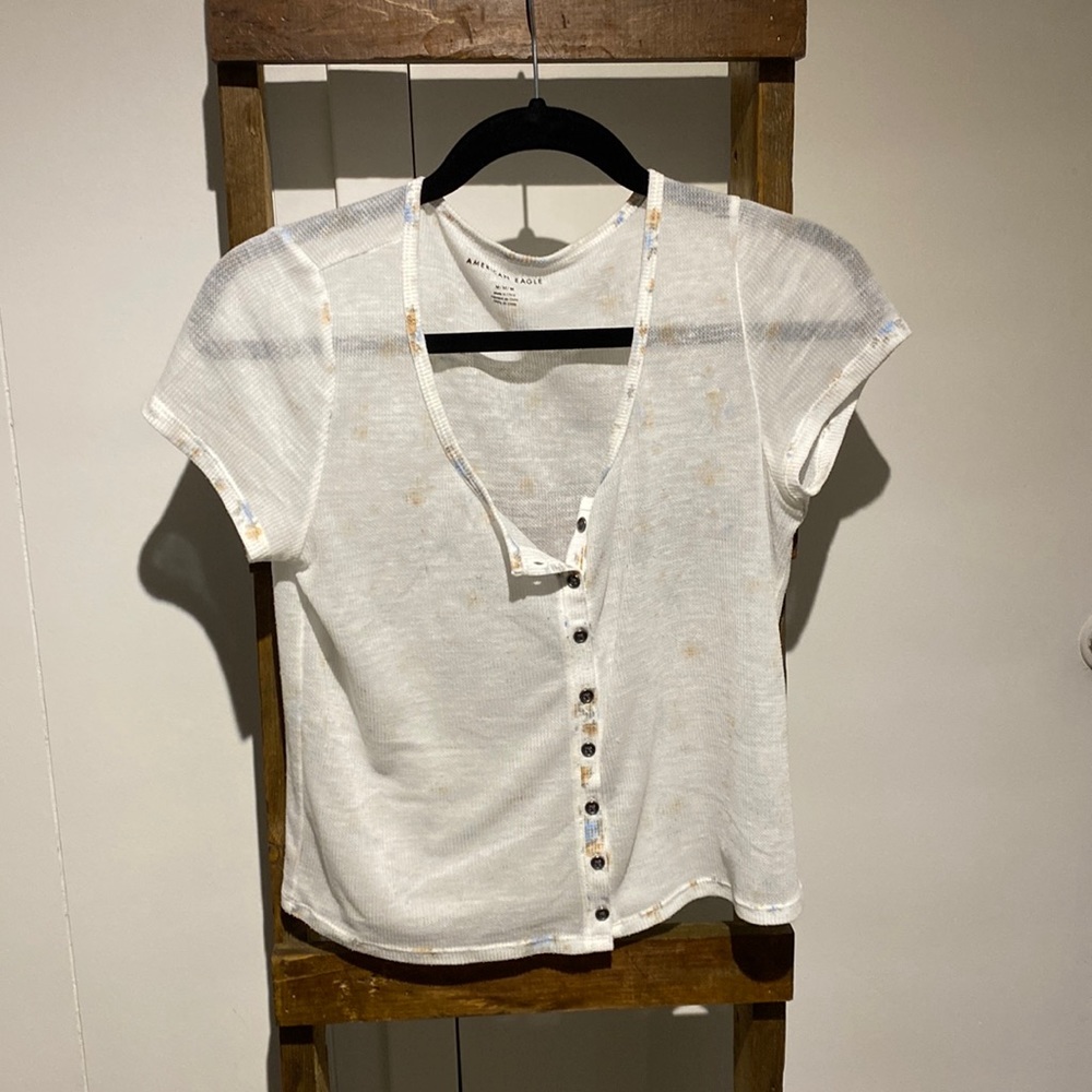 Cute white sheer top from American Eagle